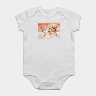 world map future  #map #worldmap Baby Bodysuit